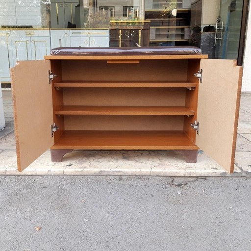 جاکفشی دو درب نشیمن دار MDF گردویی